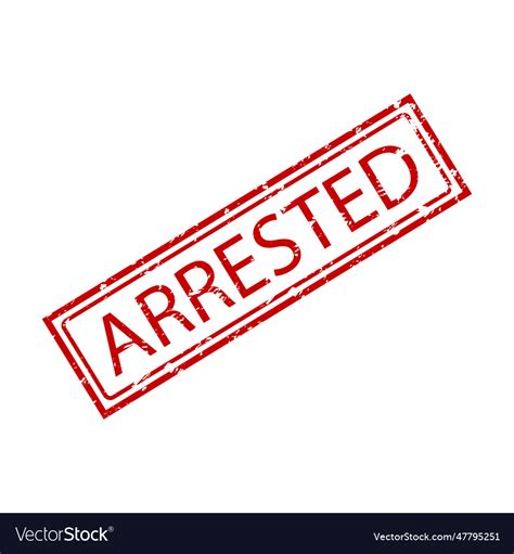 Arrested Rubber Stamp Suspect And Criminal Record Vector Image