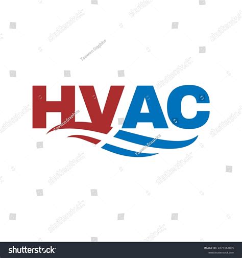 Heating And Cooling Letter Hvac Logo Design Royalty Free Stock Vector