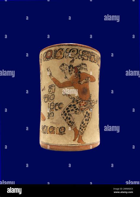 Late Classic Ad600 900 Cylindrical Maya Polychrome Jars From The