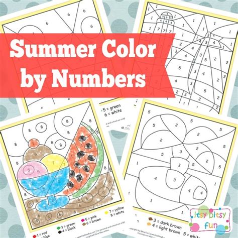 Summer Color By Number Printables