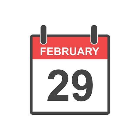 Premium Vector February 29 Calendar Icon Leap Day Vector Illustration