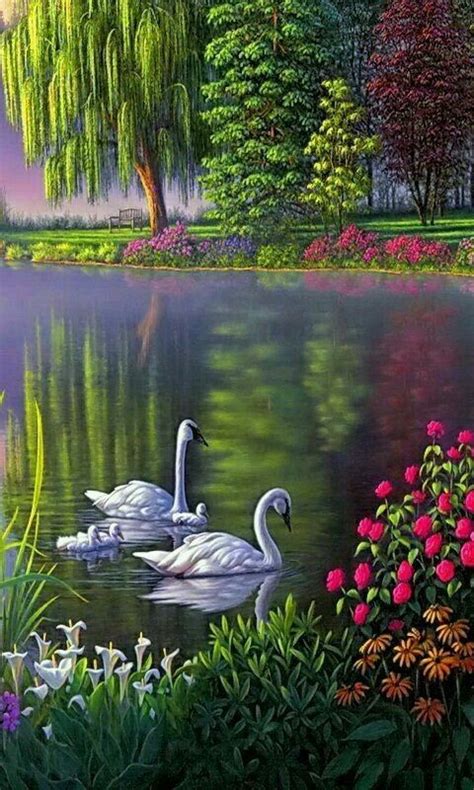 Pin On Krajobrazy Beautiful Paintings Landscape Art Nature Art Painting