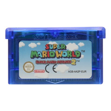 Cartucho de Jogo 32 Bit Vídeo Game GBA e NDS Azul Super Mario World