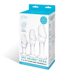 Glas 3PC Helmet Head 4 5 6 Glass Anal Training Kit Sex Toys Adult Novelties IAFD