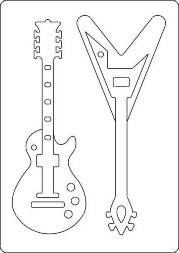 Guitar Cake Template Printable Agq Silver