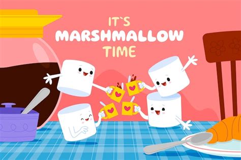 Premium Vector Hand Drawn Marshmallow Illustration