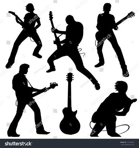 Guitarists In Silhouette Stock Vector Illustration 127202825 Shutterstock