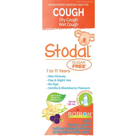 Boiron Childrens Stodal Sugar Free Is A Homeopathic Syrup For Wet Or