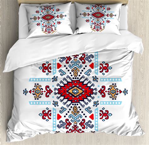 Tribal Duvet Cover Set With Pillow Shams Mexican African Pattern Print