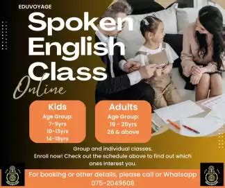 written  spoken english classes   ages english languages
