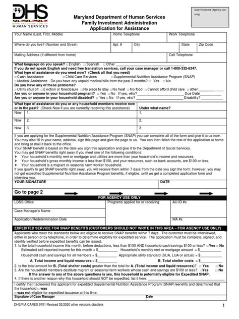 9701 Dhs Fia Cares Application For Assistance Revised 22020 Final 15