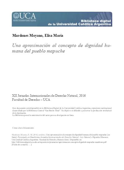 Una aproximación al concepto de dignidad humana del pueblo mapuche