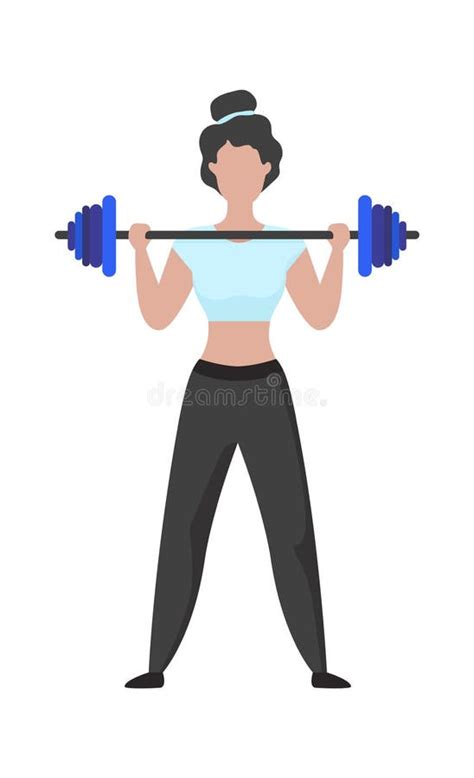 Cartoon Woman Lifting Weights Stock Illustrations Cartoon Woman