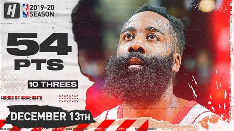 James Harden Epic 54 Pts Full Highlights Rockets Vs Magic December 13 2019 Youtube