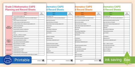 Grade 2 Maths Planning And Record Sheet Teacher Made