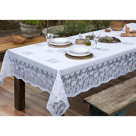 Toalha De Mesa Renda Trabalhada Pr Tica Lugares Tulipa Shopee Brasil