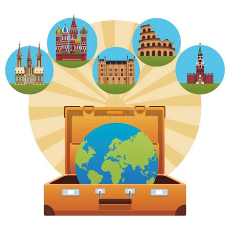 World Monuments Icons Stock Vector Illustration Of Heritage