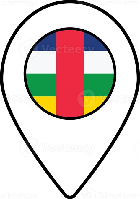 Central African Flag Map Pin Navigation Icon 24076861 Png