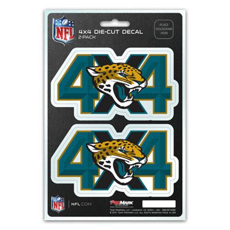 Jacksonville Jaguars 4x4 Off Road Set Of 2 Sticker Sheet At Sticker