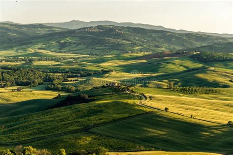 Val D Orcia at Sunset with Photographer, Italy Stock Photo - Image of ...