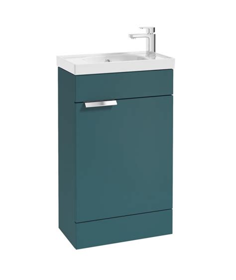 Stockholm 50cm Floor Standing Cloakroom Vanity Unit And Basin Matt Ocean Blue Get My Taps