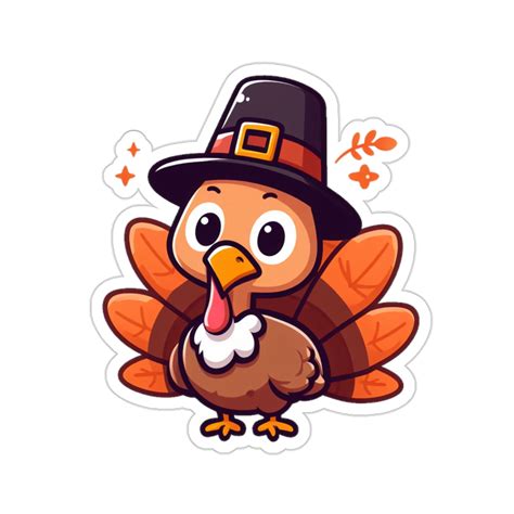 Cute Turkey Sticker Autumnfall Themed Sticker Thanksgiving Sticker