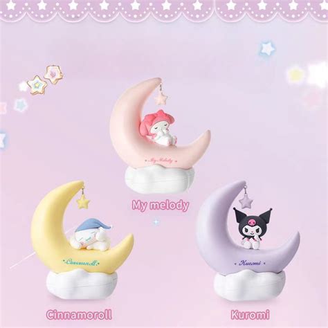 三麗鷗人物 Kuromi 可動人偶 Cinnamoroll My Melody 夜燈月亮可動人偶模型玩具 蝦皮購物