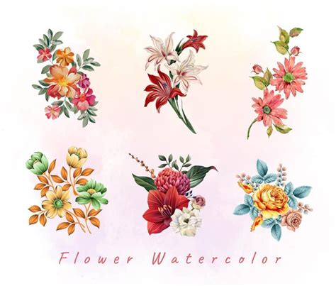 Premium Vector Set Of Watercolor Floral Frame Bouquets Of Navy And