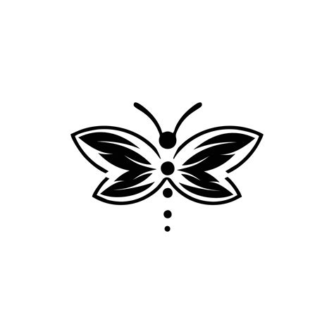 Graphic icon of butterfly. Butterfly tattoo isolated on white ...