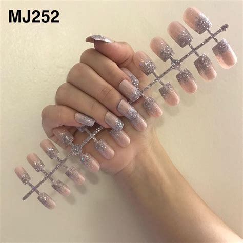 Jual Pcs Kuku Palsu Murah Motif Mj Fake Nails Motif Gliter Glossy