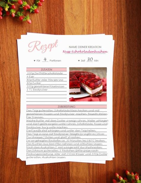 Rezeptvorlage Zum Drucken Printable Recipe Template Etsy