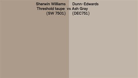 Sherwin Williams Threshold Taupe Sw 7501 Vs Dunn Edwards Ash Gray