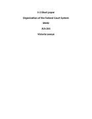 Court System Docx Short Paper Organization Of The Federal Court