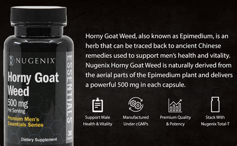 Amazon Nugenix Essentials Horny Goat Weed Extract Epimedium