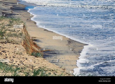 Beach Erosion After Storm Activity Gold Coast Australia Pristine Sandy