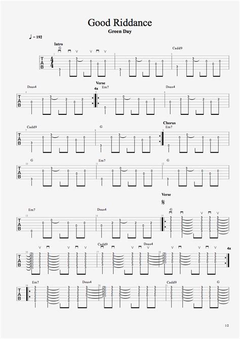 Good Riddance Green Day Guitar Chords