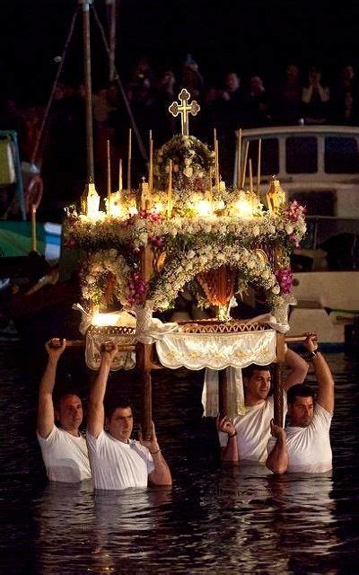 Good Friday The Epitaphios Is Transferred Into The Water In Hydra Island Greece Selected By