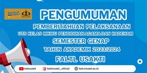 Pengumuman Pemberitahuan Pelaksanaan UTS Kelas MKWU Pendidikan Agama