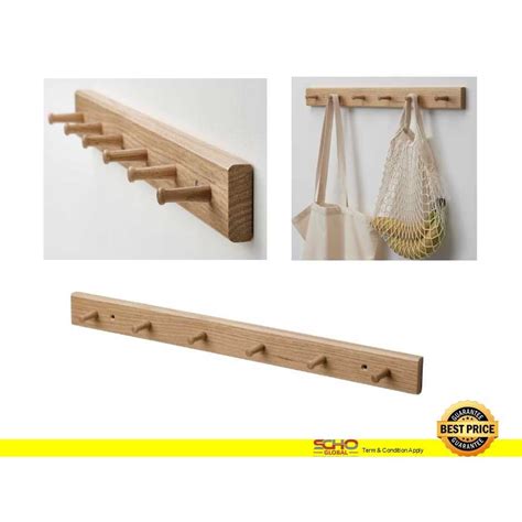 Ikea HÖvolm Rack With 6 Knobs Oak Shopee Malaysia