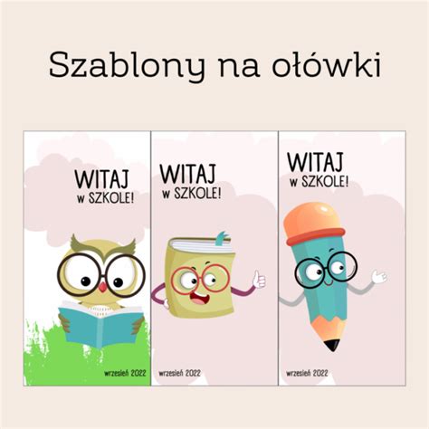 Szablony Na O Wki Witaj W Szkole Sklep Online