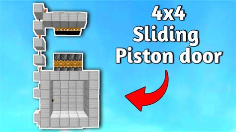 How To Make A 4x4 Sliding Piston Door Minecraft Bedrock Edition