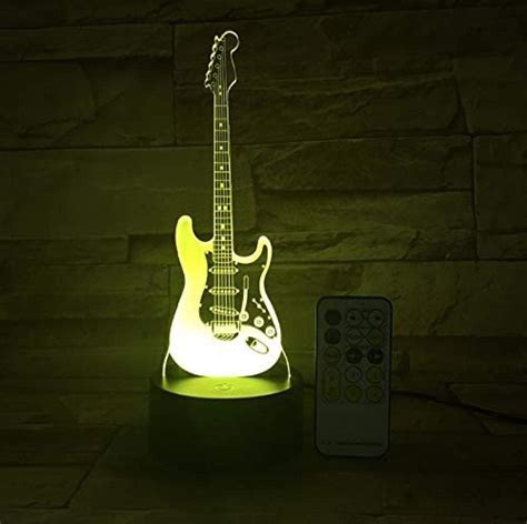 L Mpara De Guitarra Remota Con Luz Nocturna D Led Cambio De Color Usb