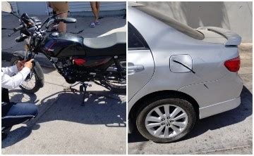 Choque entre motocicleta y vehículo en el Álamos Country deja un lesionado