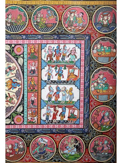 Raas Leela Of Krishna Pattachitra Painting Exotic India Art