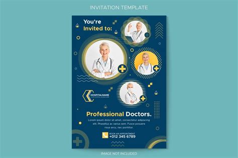 Medical Healthcare Geometric Invitation Template