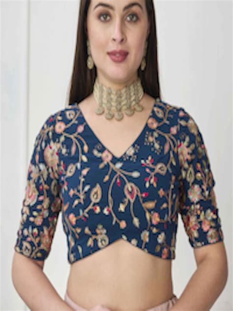 Buy Ethnovog Embroidered Ready To Wear Saree Blouse Saree Blouse For