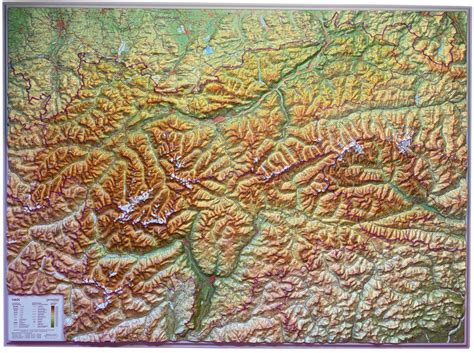 3D Raised Relief Map Tyrol Large Georelief GbR