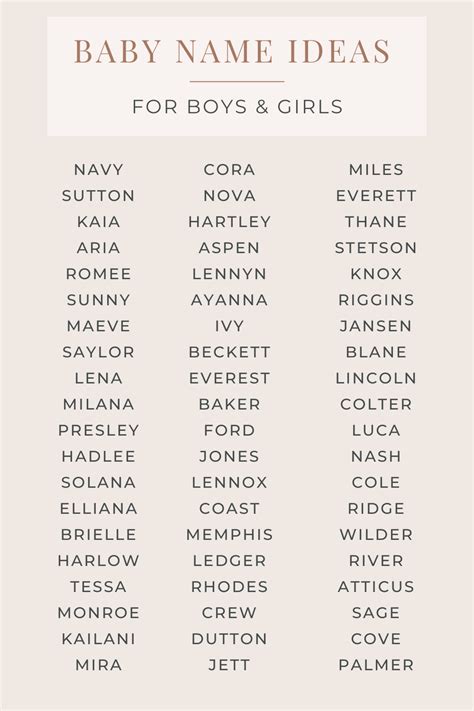 Unique Baby Name Ideas Artofit