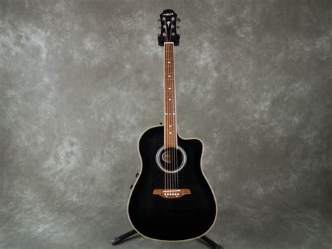 Aria Amb 35 Electro Acoustic Guitar Black 2nd Hand Rich Tone Music