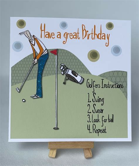 Personalised Golf Birthday Card For Him Funny Golf Greetings Card Dad